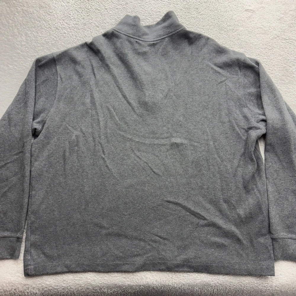 Polo Ralph Lauren Mens 2XLT Gray Cotton Quarter Zip Pullover Sweater Tall Logo